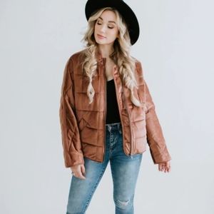 Velvet quilted jacket